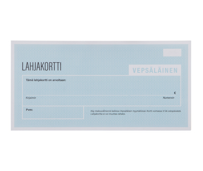 Vepsäläinen lahjakortti 500 €