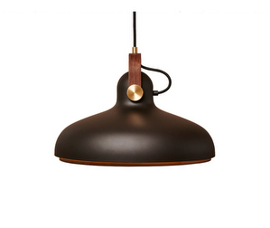Carronade Large Pendant Lamp, Black/Walnut