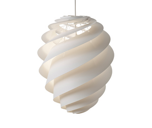 Swirl 2 Pendant Lamp, White, H 45 cm