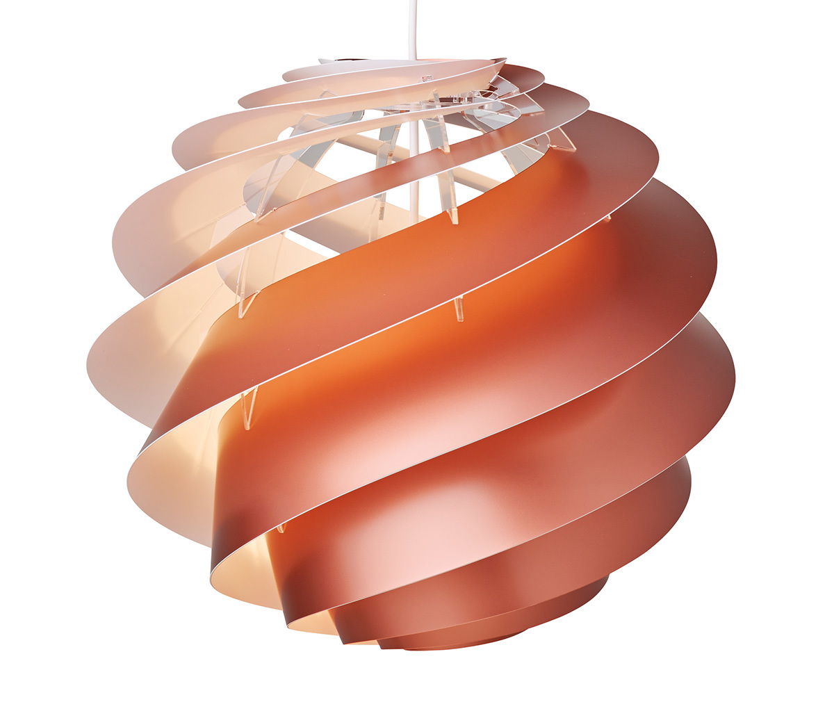 Le Klint Swirl 3 -riippuvalaisin kupari, ø 35 cm