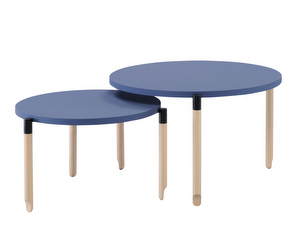 Ballet Coffee Table, Blue/Birch, ø 55 cm