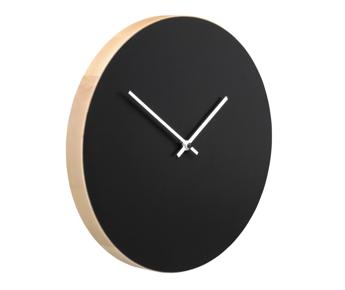 Muoto2 Kiekko Wall Clock Black/Birch, ⌀ 27 cm
