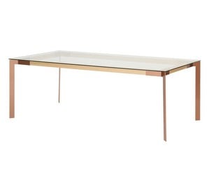 Viisto Dining Table, Glass/Copper/Oak, 104 x 208 cm