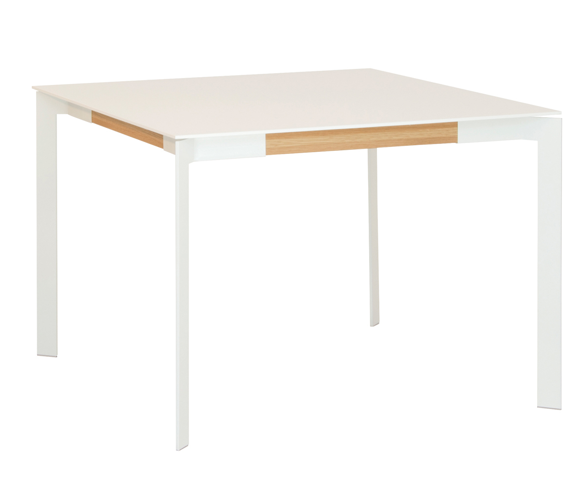 Muurame Viisto-ruokapöytä valkoinen/tammi, 104 x 104 cm
