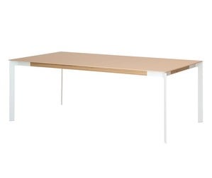 Viisto-ruokapöytä, tammi/valkoinen, 104 x 208 cm
