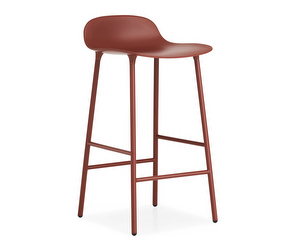 Form Bar Stool, Red/Steel