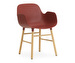 Form-tuoli käsinojilla, punainen/tammi