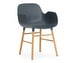 Form Chair with Armrests, Blue/Oak