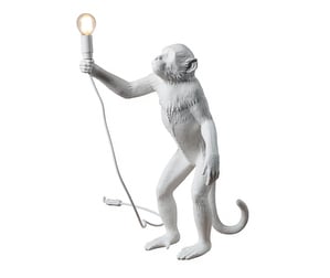Monkey Table Lamp, White