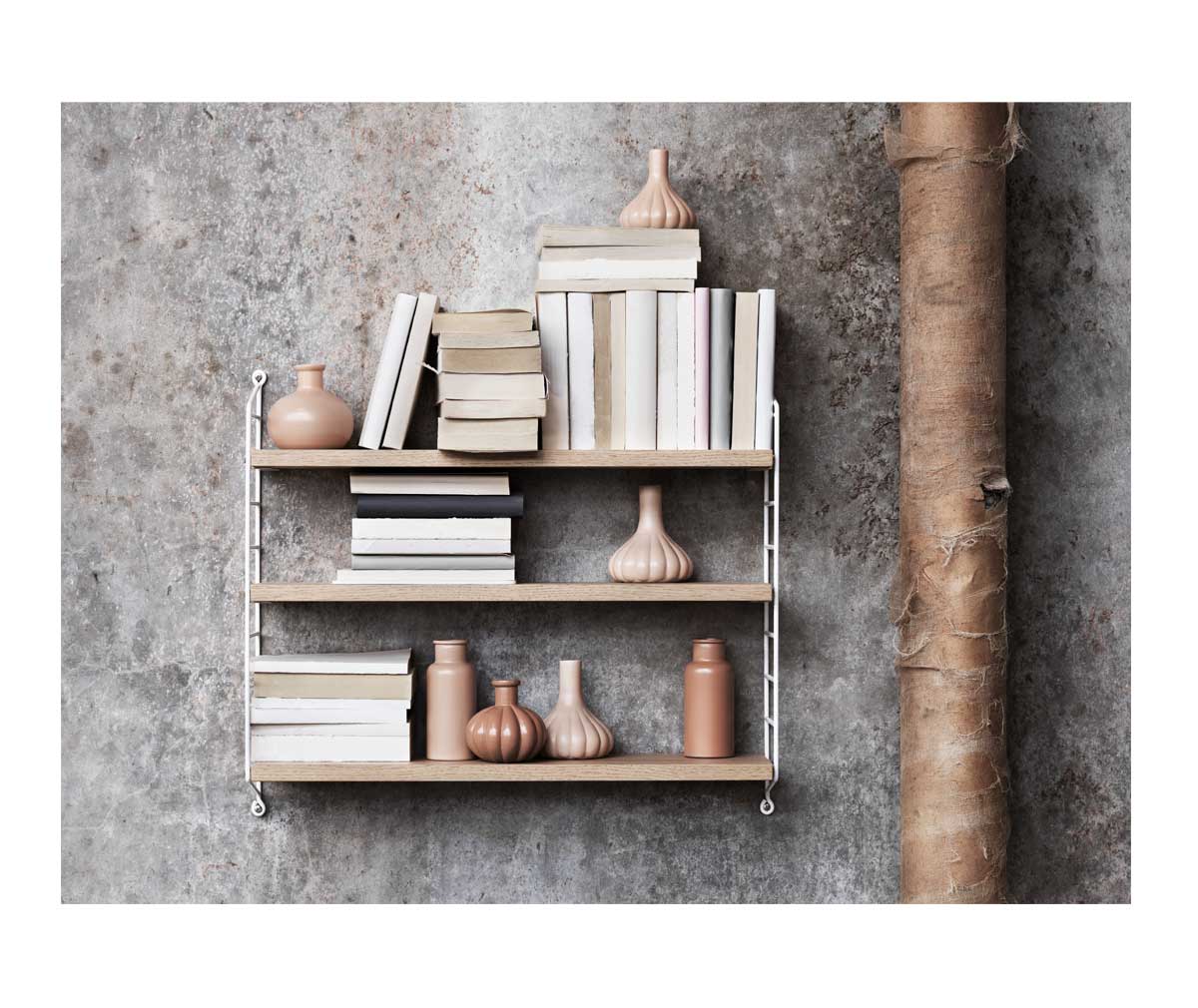 String Furniture String Pocket Shelf, White/Ash | Vepsäläinen