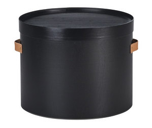 Aski Coffee Table/Storage Unit, Black, ø 48 cm