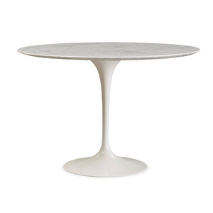 Tulppaani-pöytä, valkoinen/valkoinen marmori, ø 120 cm