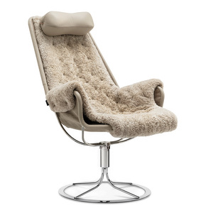 Jetson-nojatuoli, beige lampaantalja / Flax-kangas, kromijalka Jetson-nojatuoli, beige lampaantalja / Flax-kangas, kromijalka