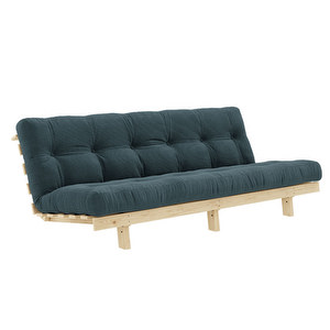 Lean Futon Sofa, Corduroy Fabric Pale Blue, W 190 cm