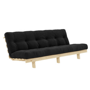 Lean Futon Sofa, Corduroy Fabric Charcoal, W 190 cm