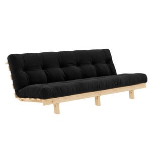 Lean Futon Sofa, Corduroy Fabric Charcoal, W 190 cm Lean Futon Sofa, Corduroy Fabric Charcoal, W 190 cm