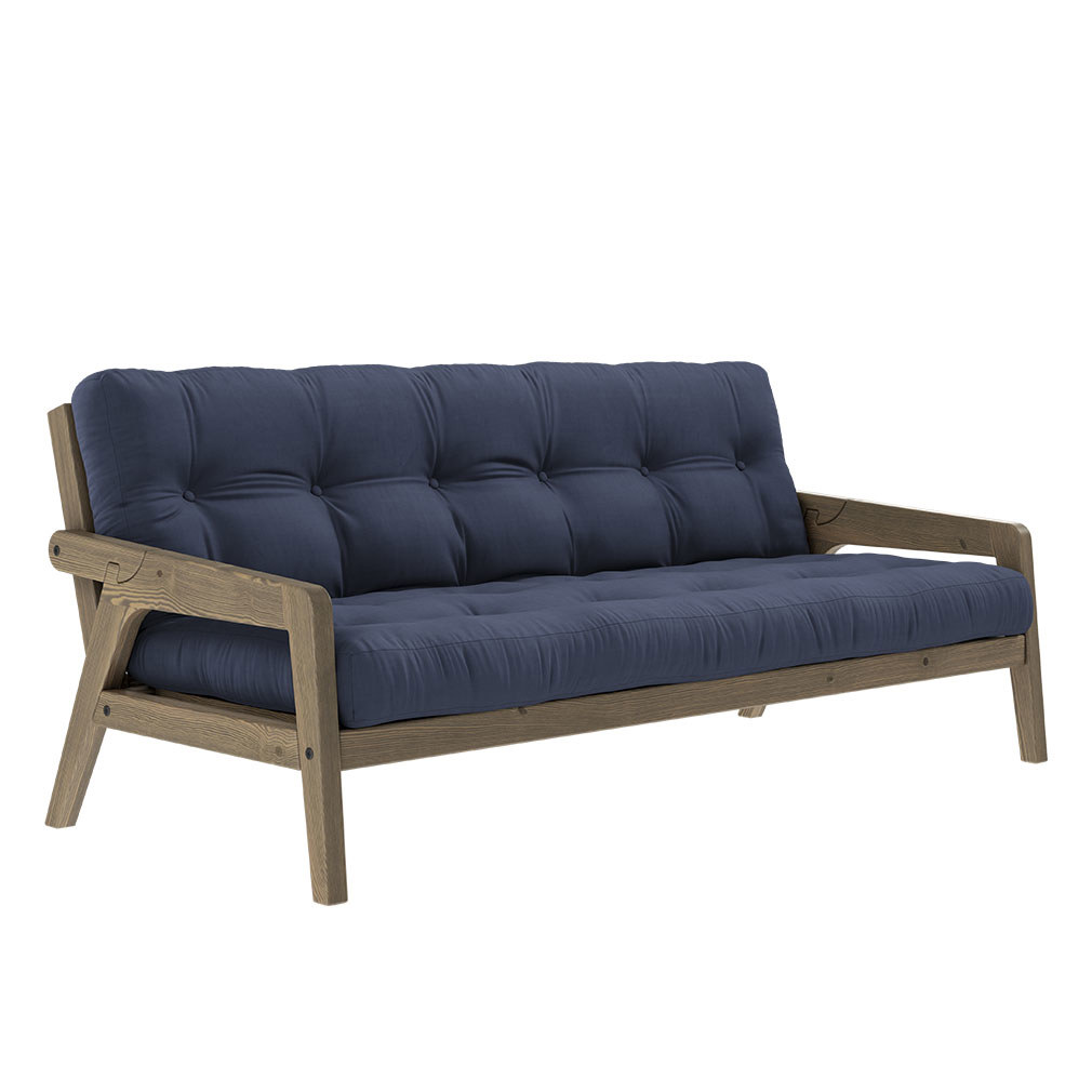 Karup Design Grab Futon Sofa, Navy/Brown Vepsäläinen