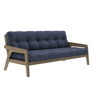 Grab Futon Sofa, Navy/Brown, W 200 cm