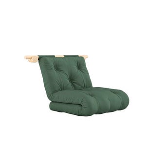 Hooked-futonnojatuoli, olive green / mänty, 75 x 200 cm