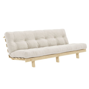 Lean Futon Sofa, Corduroy Fabric Ivory, W 190 cm