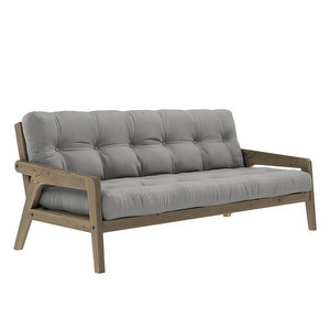 Grab Futon Sofa, Grey/Brown, W 200 cm