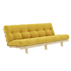 Lean Futon Sofa, Corduroy Fabric Honey, W 190 cm