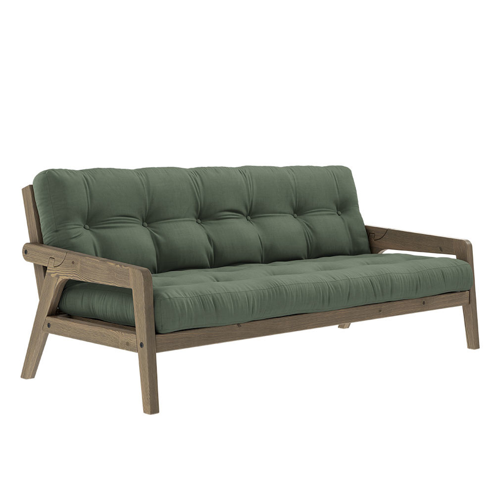 Karup Design Grab-futonsohva olive green/ruskea, L 200 cm