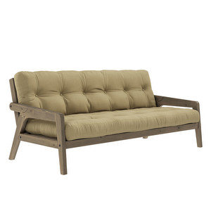 Grab Futon Sofa, Wheat Beige / Brown, W 200 cm