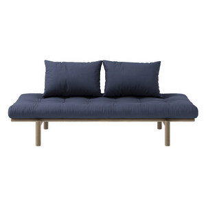 Pace Futon Sofa, Navy/Brown
