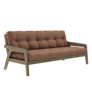 Grab Futon Sofa, Clay Brown / Brown, W 200 cm