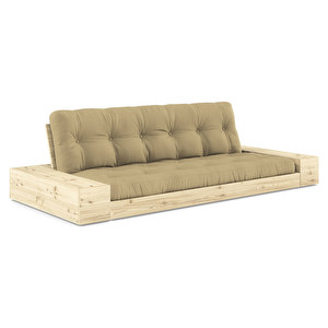 Base-futonsohva laatikoilla, wheat beige/mänty, L 244 cm