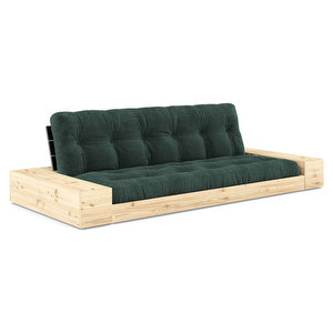 Base-futonsohva laatikoilla, Corduroy-kangas seaweed/musta, L 244 cm