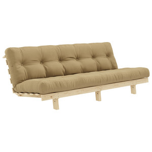 Lean-futonsohva, wheat beige / mänty, L 200 cm