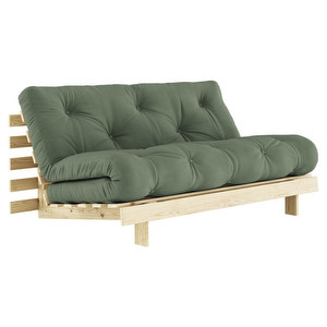 Roots-futonsohva, olive green/mänty, L 160 cm Roots-futonsohva, olive green/mänty, L 160 cm