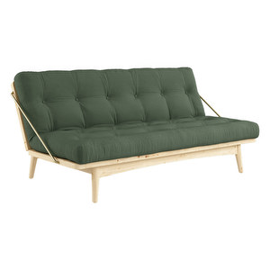 Folk-futonsohva, olive green / mänty