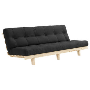 Lean-futonsohva, dark grey / mänty, L 200 cm