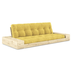 Base-futonsohva laatikoilla, Corduroy-kangas honey/mänty, L 244 cm