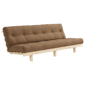 Lean-futonsohva, mocca / mänty, L 200 cm