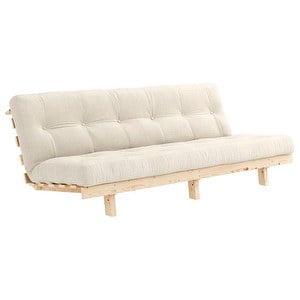 Lean-futonsohva, linen / mänty, L 200 cm