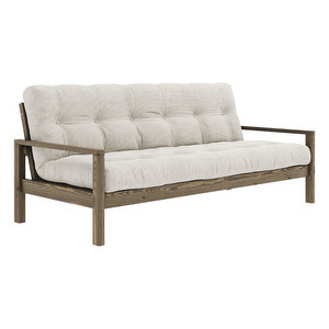 Knob-futonsohva, Corduroy-kangas ivory/carob brown, L 205 cm