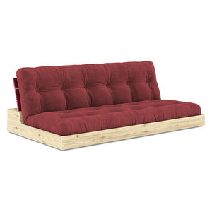 Base-futonsohva, Corduroy-kangas ruby red/punainen, L 196 cm