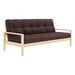 Knob Futon Sofa, Brown/Pine, W 205 cm