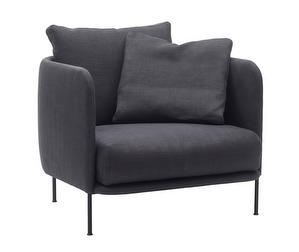 Bonnet Grand Armchair, Fabric Panama Linen 35 Dark Grey, H 87 cm