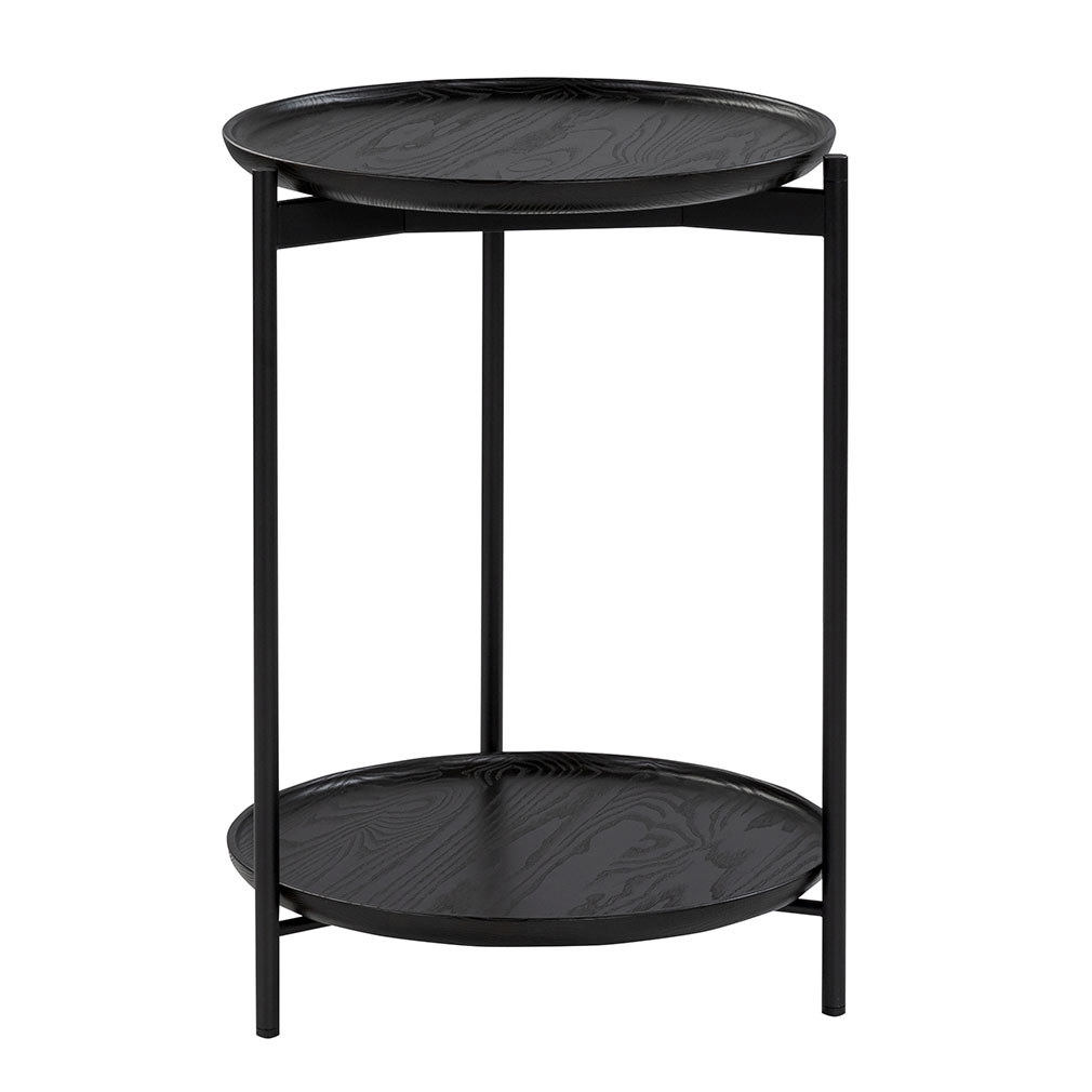 Adea Plateau Wood -sohvapöytä wenge/metalli, ø 40 cm