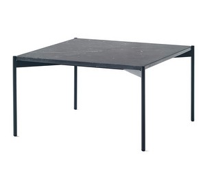 Plateau Coffee Table, Black/Marble, 60 x 60 cm
