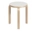 Stool 60, Birch/White, Assembled