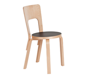 Chair 66, Birch/Black Linoleum, Assembled