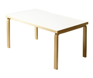 Table 82B, Birch/White Laminate, 85 x 135 cm