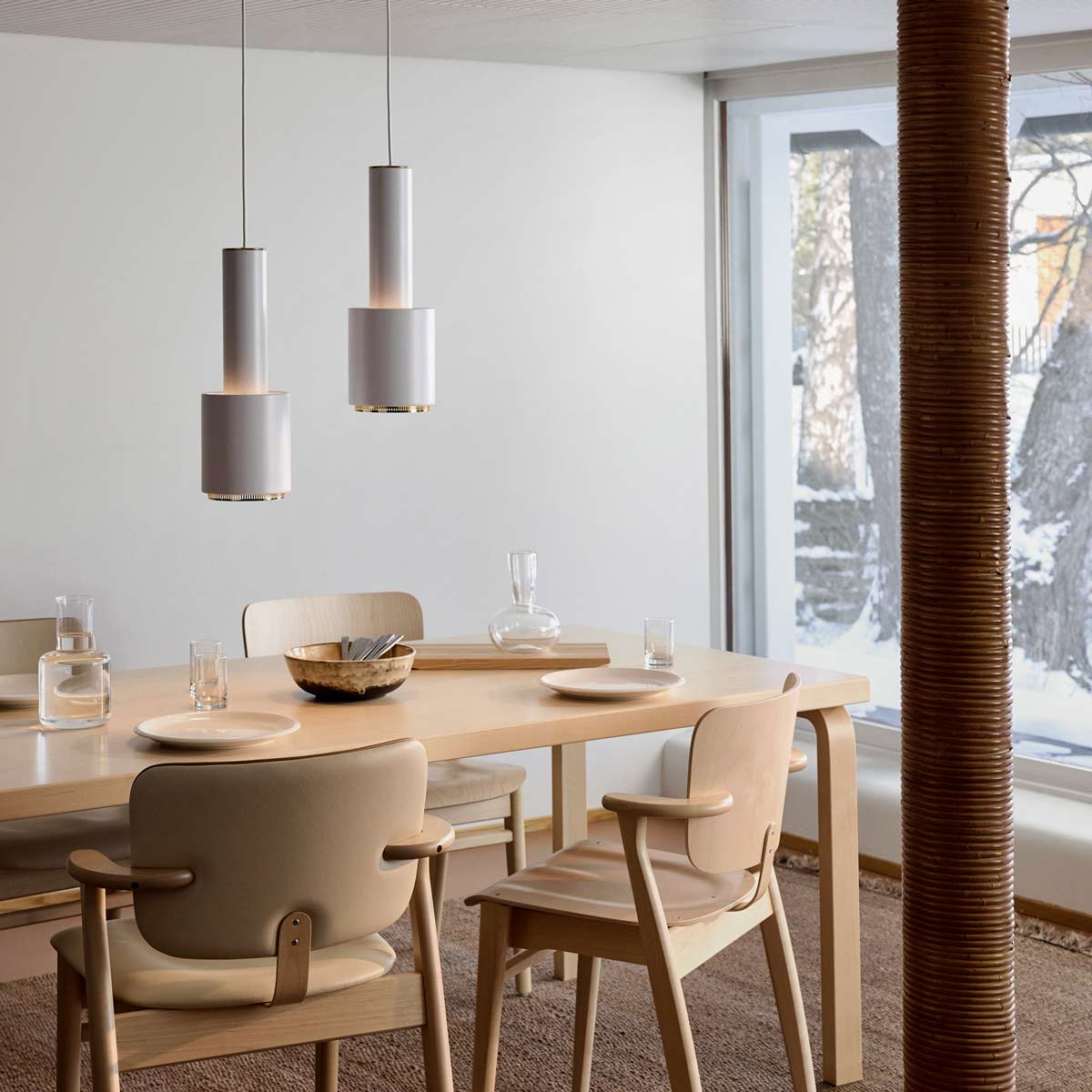 Artek Pendant Light A110, White/Brass | Vepsäläinen