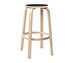 Bar Stool 64, Birch/Black Linoleum, H 75 cm